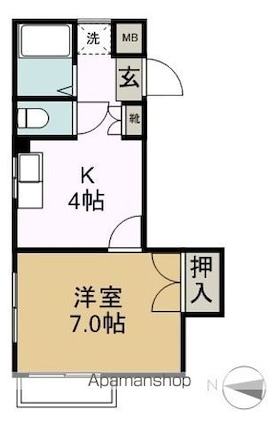 カーサフォレスタ[1K/32.47m2]の間取図