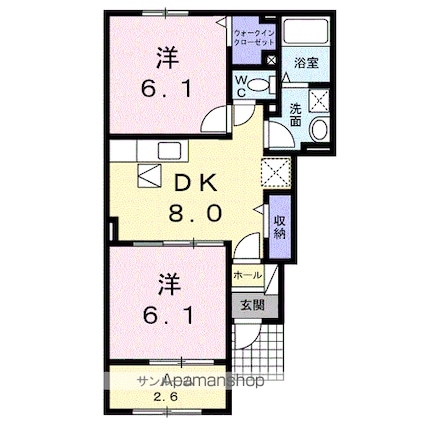 サンリット・ヴィラⅦ　Ｂ棟[2DK/50.12m2]の間取図