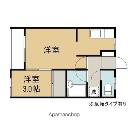 コーポ音北Ｃ[1K/28.57m2]の間取図