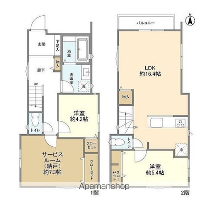 Ｋｏｌｅｔ片倉１４[2SLDK/81.34m2]の間取図