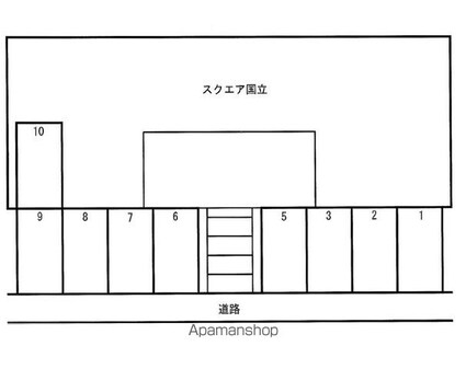 スクエア国立[1DK/27.3m2]の配置図
