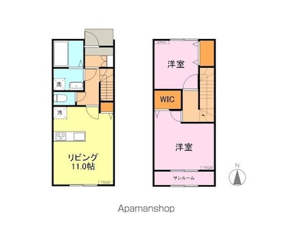 カルコーサ[2SLDK/65.41m2]の間取図