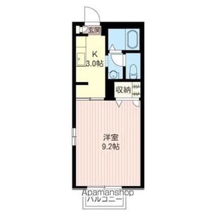 ウェルフェアＢ[1K/28.2m2]の間取図