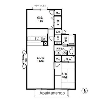 コーポリンクル　Ａ[2LDK/63.78m2]の間取図