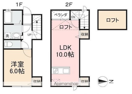 ヴィラ・アンソレイエ高松東[1LDK/48.03m2]の間取図
