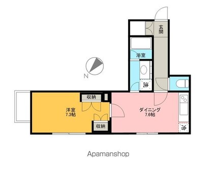パークハビオ水天宮前[1LDK/41.51m2]の間取図