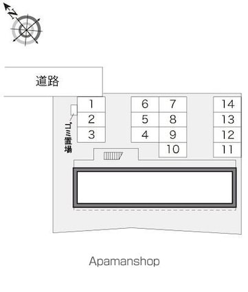 レオパレスあかね[1K/20.28m2]の配置図