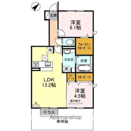 サンフェリーチェ[2LDK/58.19m2]の間取図