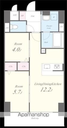 Ｅｖｅｒｇａｒｄｅｎ[2LDK/56.37m2]の間取図