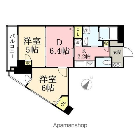 【福岡市中央区地行のマンションの間取り】