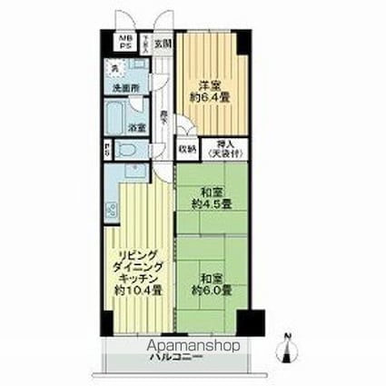 ライオンズマンション古江西[3LDK/62.6m2]の間取図