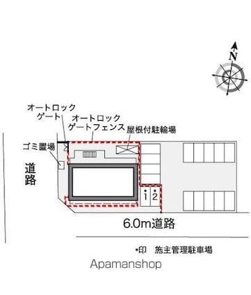 レオパレスパークサイド足立入谷[1K/26.08m2]の配置図