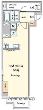 アムス四谷三丁目[1R/32.3m2]の間取図