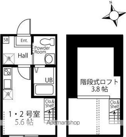 ハーミットクラブハウス金沢八景B棟の間取り写真