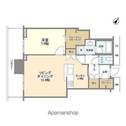 リガーレ日本橋人形町[1LDK/59.55m2]の間取図