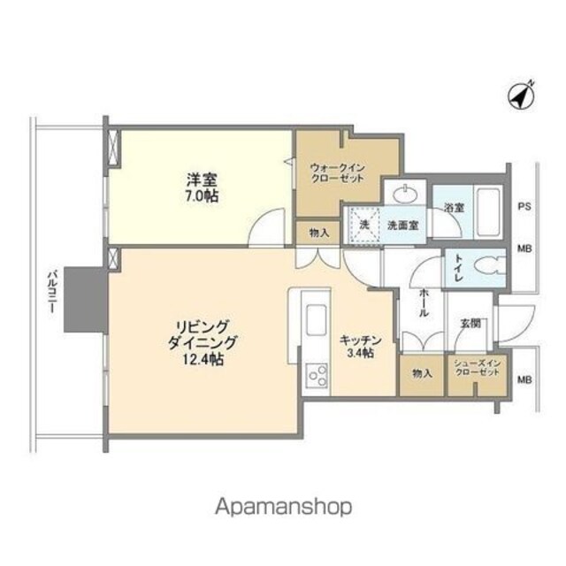 リガーレ日本橋人形町[1LDK/59.55m2]の間取図