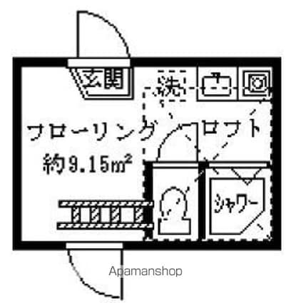 フェリススイートピー[1R/9.15m2]の間取図