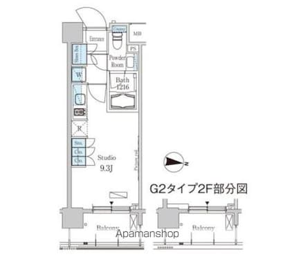 パークアクシス東高円寺[1R/25.3m2]の間取図