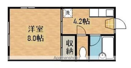 コーポサンライト[1K/26.5m2]の間取図