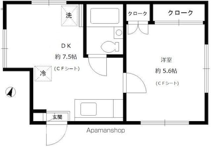 スプリングヒル[1DK/26.29m2]の間取図