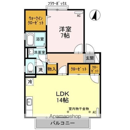 ライジング・ステージ・アイ[1LDK/53.76m2]の間取図