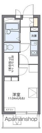 レオパレスハーバーサイドＥ棟[1K/19.87m2]の間取図