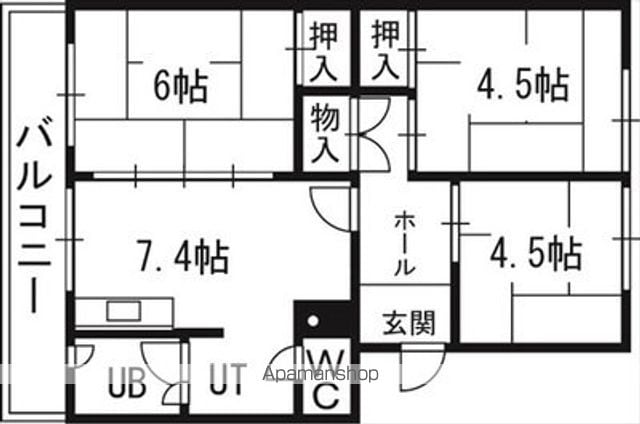 札幌西月寒団地4号棟の間取り写真