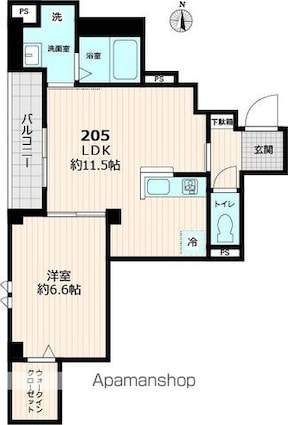 仮称）グレース[1LDK/43.96m2]の間取図
