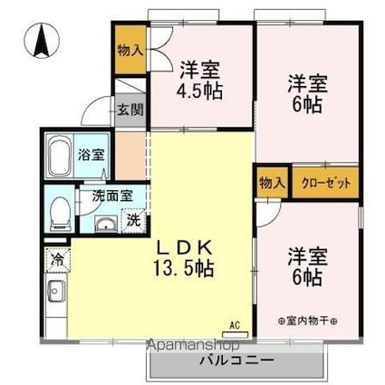 グレイスタウン　ＡＢＣＤ[3LDK/62.92m2]の間取図