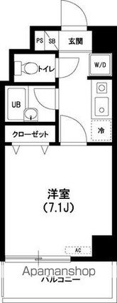 ヴィラクリヤマ[1K/23.46m2]の間取図