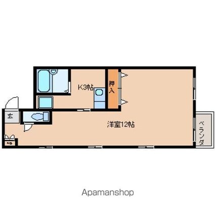 広島県広島市中区堺町１丁目[1K/38m2]の間取図