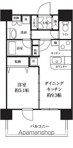 【新宿区西新宿のマンションの間取り】