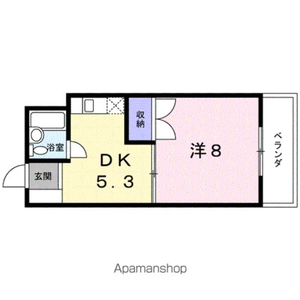 グリーンハイツ[1DK/27.9m2]の間取図