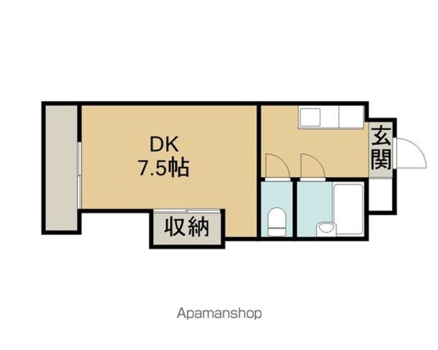 プレアール松前[1K/22.74m2]の間取図