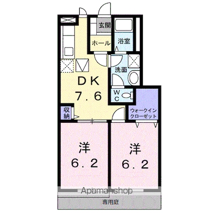 ドウセゾン[2DK/47.07m2]の間取図