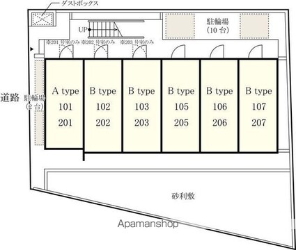 リブリ・Ｄｅａｒ　ｃｏｕｒｔ[1R/12.42m2]の配置図