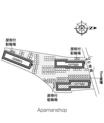 レオパレス慶[1K/26.49m2]の配置図