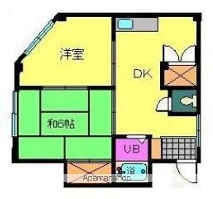 ロイヤルコーポ永代[2DK/36.45m2]の間取図