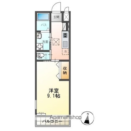 ミ・ルーチェ[1K/30.87m2]の間取図