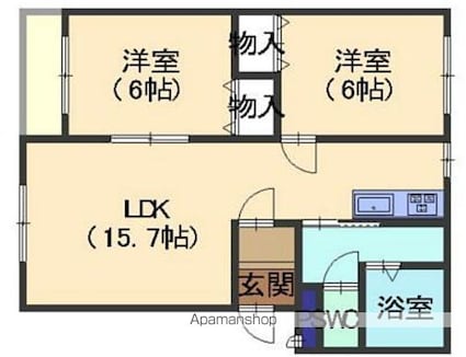 おおさきマンション[2LDK/57.71m2]の間取図