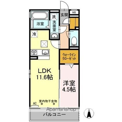 パステル一宮[1LDK/41.95m2]の間取図