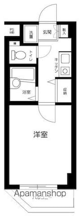 グランディール墨田[1K/20.69m2]の間取図