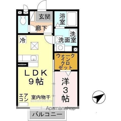 和歌山県和歌山市木ノ本[1LDK/33.39m2]の間取図