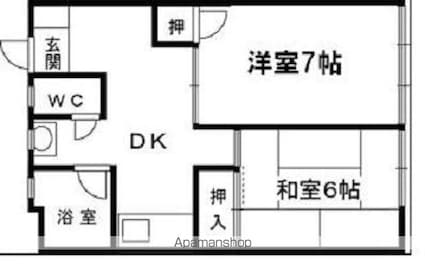 和歌山県和歌山市中之島[2DK/40.8m2]の間取図