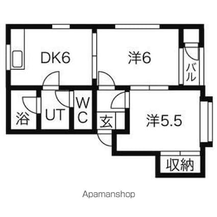 ソレアードＩ[2DK/40.47m2]の間取図