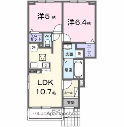 アリヴィオⅠ[2LDK/50.47m2]の間取図