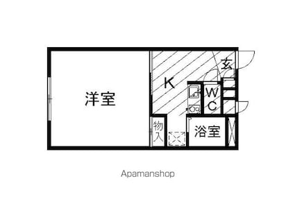 レオパレスコウジィーコート[1K/23.18m2]の間取図