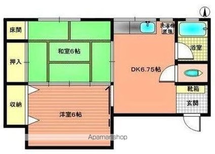 讃幸Ｒハイツ[2DK/40m2]の間取図