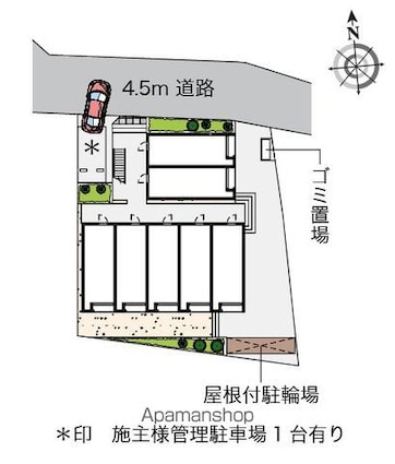 レオネクストエクセルアサヒⅤ[1K/21.24m2]の配置図