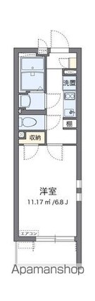 クレイノやまぼうし[1K/22.35m2]の間取図